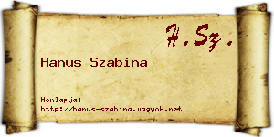 Hanus Szabina névjegykártya